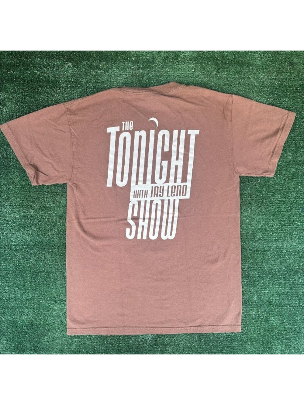 Vintage Y2K Tonight Show Jay Leno T-Shirt Brown S Television News Comedy Indie